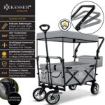 KESSER® Bollerwagen faltbar GT9000 mit Dach Handwagen Transportwagen | inkl. 2X 3-Punkt Gurtsystem| klappbar | Vollgummi-Reifen | bis 80 kg | Vorder- und Hinter-Bremse | + Tragetasche – Bild 2