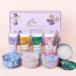 Geschenke für Frauen Weihnachten, kleine Weihnachtsgeschenke für Frauen Männer - Duftkerzen Geschenkset 4 x 75g | Handcreme Set 4 x 30g | Lustige Weihnachten Geschenke Kleinigkeiten für Mama Freundin – Bild 8