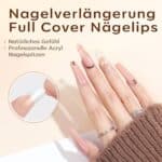 modelones Nail Tips and Glue Gel Kit, 500 Stück Nageltips Nagelkleber, Mini Uv Lampe für Gelnägel, Gel Nail X Extension Set Kleber Gel Nail Kit, Nagelverlängerung Nail Art Geschenke – Bild 3