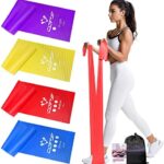 Terra Band 4er-Set, Fitnessbänder mit 4 Widerstandsstufen, Gymnastikband Terraband mit Tragetasche &Übungsanleitung Geliefert Ideal für Yoga, Pilates, Krafttraining, Physiotherapie