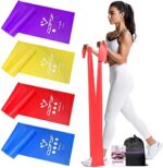 Terra Band 4er-Set, Fitnessbänder mit 4 Widerstandsstufen, Gymnastikband Terraband mit Tragetasche &Übungsanleitung Geliefert Ideal für Yoga, Pilates, Krafttraining, Physiotherapie