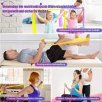 Terra Band 4er-Set, Fitnessbänder mit 4 Widerstandsstufen, Gymnastikband Terraband mit Tragetasche &Übungsanleitung Geliefert Ideal für Yoga, Pilates, Krafttraining, Physiotherapie – Bild 6