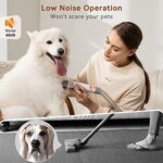 Afloia Hundeschermaschine mit Staubsauger, Profi Haustierpflegeset, leise Schermaschine Hund Katze Tierhaarschneidemaschine, Professioneller Hundehaarschneidemaschine mit 7 Pflegewerkzeugen, 1.5L – Bild 3
