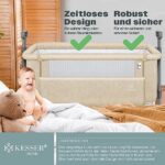KESSER® Zustellbett Hubi 3in1 Baby Beistellbett Reisebett Babybett mit weich Matratze, mit Rollen Kinderbett, 5-Fach Höhenverstellung, Faltbare Seitenwand für Zuhause und Unterwegs – Bild 6