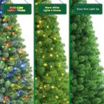 SHareconn Weihnachtsbaum künstlich Scharnier Weihnachtsbaum mit Beleuchtung Warmweissen und Mehrfarbigen LichternTransformationsmodi Zweigspitzen und Faltbarem Metallständer – Bild 5
