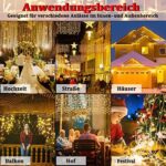 UISEBRT LED Lichterkette Lichtervorhang 10-15m für Aussen Innen - 400-600 LEDs Warmweis Lichterkettenvorhang mit 8 Modi, IP44 Wasserfest für Weihnachten Halloween Party Garten – Bild 5