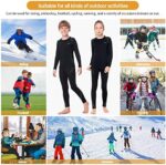 Thermounterwäsche Kinder, Funktionsunterwäsche Junge Skiunterwäsche Mädchen Winter atmungsaktiv Thermowäsche Set Warm Weich Funktionswäsche Thermo Unterwäsche Thermounterhemd für Kinder – Bild 6