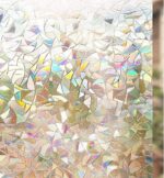 rabbitgoo Fensterfolie Blickdicht Selbsthaftende, Sichtschutzfolie Fenster Bunt, 3D Regenbogen Folie Fenster 44.5x200cm Statisch Haftend ohne Klebstoff Anti UV Sonnenschutz für Büro Wohnzimmer