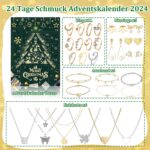 Schmuck Adventskalender 2024 für Frauen – 24 Überraschungen: Armband, Halskette, Ring & Ohrringe