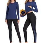 AMGUTEN Thermounterwäsche Damen Winter Skiunterwäsche Set Ski Thermo Unterwäsche Funktionsunterwäsche Motorrad Warme Thermowäsche Atmungsaktiv Funktionswäsche für zu Hause Winterspor