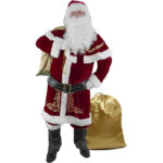 Ahititi Weihnachtsmann Kostüm für Männer 12 Stk Set Weihnachtsfeier Cosplay für Erwachsene Roter Deluxe Samt Weihnachtsmann-Anzug – Bild 2