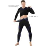 MOBIUSPHY Thermounterwäsche Herren, Funktionsunterwäsche Skiunterwäsche Winter Thermowäsche Set Warm Weich Funktionswäsche atmungsaktiv Thermo Unterwäsche Thermounterhemd Thermounterhose für Männer – Bild 4