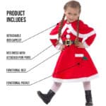Morph Weihnachtsmannkostüm Für Mädchen, Nikolaus Kleid Mädchen, Weihnachtskostüm Kinder Mädchen, Weihnachtsmann Kleid Mädchen, Kinder Weihnachtskleid, Weihnachtself Kostüm Kinder – Bild 2