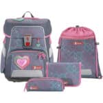 Glitter Heart - Grau-rosa