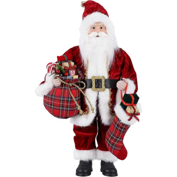 Uten Weihnachtsmann Santa Claus Figuren animierte Weihnachtsstern stehend Santa Figur mit Geschenk und Weihnachtsbaum für Tischplatte Figur Ornamente Weihnachtsfeier
