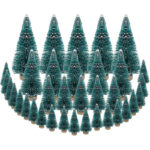 DECARETA 35 Stück Künstlicher Weihnachtsbaum, Mini Grün Tannenbaum, 4.5/6.5/8.5/12.5cm Naturgetreuer Christbaum für Tischdeko, DIY, Schaufenster