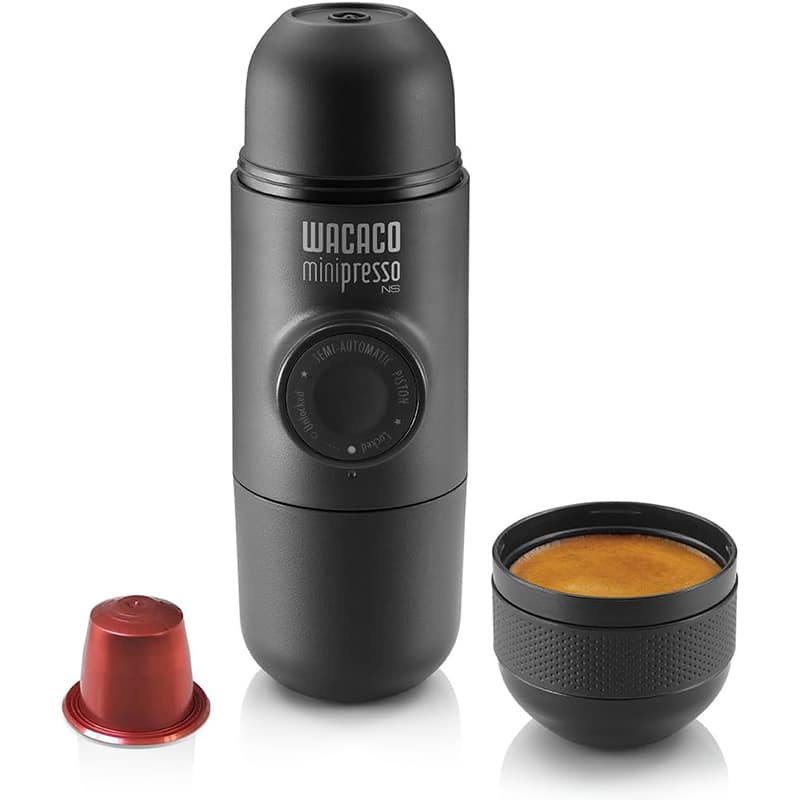 esp WACACO Minipresso , Tragbare Espressomaschine, Kompatibel mit NS-Kapseln (Original von Nespresso und kompatible Produkte), Reisekaffeemaschine, Manuell Betätigt, perfekt für Wandern – Bild 1