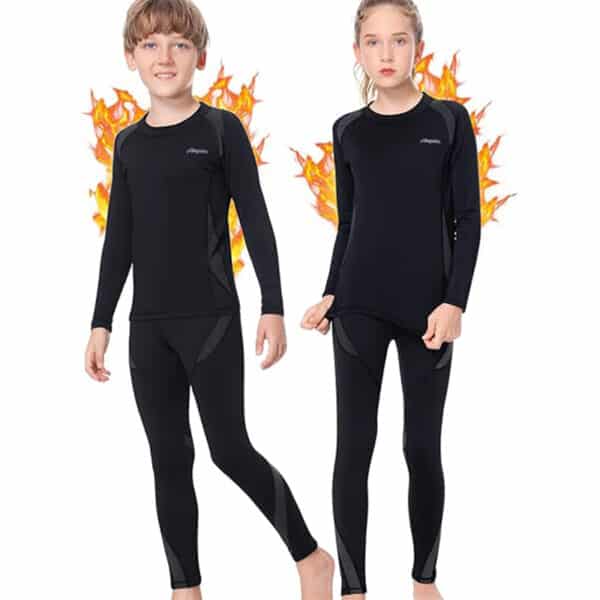 Thermounterwäsche Kinder, Funktionsunterwäsche Junge Skiunterwäsche Mädchen Winter atmungsaktiv Thermowäsche Set Warm Weich Funktionswäsche Thermo Unterwäsche Thermounterhemd für Kinder