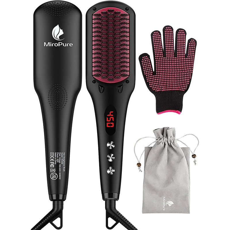 miro MiroPure Glätteisenbürste, 2-in-1, Ionen-Glättbürste, mit Anti-Verbrenn-Funktion, automatische Temperatursperre und automatische Abschaltung – Bild 1