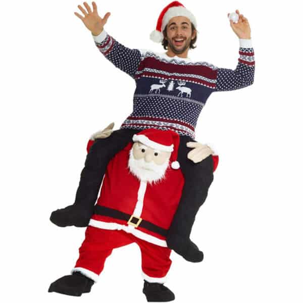 Morph MCPBSA Weihnachtsmann Santa Huckepack Kostüm für Erwachsene, lustiges Weihnachtskostüm Herren Damen, Einheitsgrösse