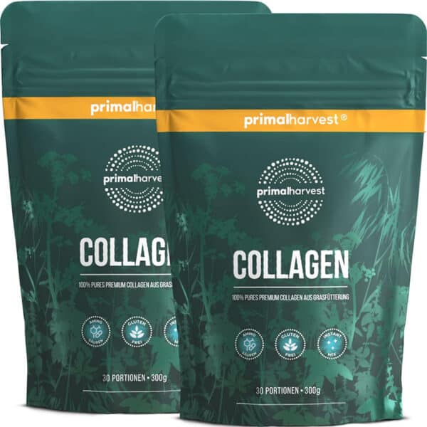 Primal Harvest Collagen Pulver – Bioaktiver Premium Complex, Geschmacksneutral – 300 g (2er Pack)