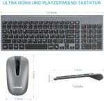 LeadsaiL Tastatur Maus Set Kabellos, 2,4 GHz USB-Empfänger Ultradünne Leise, Deutsch QWERTZ-Layout, 12 FN-Tasten Für Windows XP/7/8/10, PC, Laptop, Computer, Desktop – Bild 2
