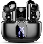 Bluetooth Kopfhörer, Kopfhörer Kabellos Bluetooth 5.3 Sport In Ear Kopfhörer mit 4 Mikrofon, 40 std Spielzeit, LED-Anzeige, ENC Lärmreduzierung, HiFi Stereo Ohrhörer für Arbeit und Studium