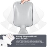 BOLEi Wärmflasche mit Weichem Bezug –Auslaufsicher 2L Gross Wärmflaschen mit Känguru-Tasche,Naturkautschuk +Bettflasche Flauschig – Bild 3