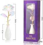 ADAZ 24K Goldene Ewige Rose, Geschenk für Frauen Mutter Sie Freundin Ehefrau Geburtstag Weihnachts Muttertagsgeschenke Valentinstag Frauentags Jubiläum – Bild 8