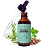 LEVROU Bio Rosmarinöl Haare Haaröl Rosmarinminz Öl Rizinus Biotin Jojoba Argan und vielen anderen Ölen stärkt die Haare schnelles gesundes Haarwachstum Rosmarin Öl 100% Vegan 60ml