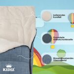 KIDIZ® Babyfusssack Winterfusssack Babyschale mit Reissverschluss Kuschelsack Babydecke Kinderwagen waschbar verschliessbarer Kopfteil – Bild 5