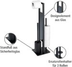 WENKO Stand WC-Garnitur Rivalta, mit integriertem Toilettenpapierhalter und WC-Bürstenhalter – Bild 2