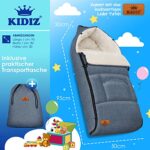 KIDIZ® Babyfusssack Winterfusssack Babyschale mit Reissverschluss Kuschelsack Babydecke Kinderwagen waschbar verschliessbarer Kopfteil – Bild 9