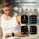 Smartwatch für Damen Herren, 1,85 Zoll Touchscreen Smart Watch mit Bluetooth Anrufe, IP68 Wasserdicht Fitnessuhr mit Herzfrequenzmonitor Schlafmonitor Schrittzähler, Sportuhr für iOS Android – Bild 2
