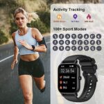 Smartwatch für Damen Herren, 1,85 Zoll Touchscreen Smart Watch mit Bluetooth Anrufe, IP68 Wasserdicht Fitnessuhr mit Herzfrequenzmonitor Schlafmonitor Schrittzähler, Sportuhr für iOS Android – Bild 5