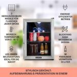 Klarstein Mini Kühlschrank mit Glastür, für Zimmer, Getränkekühlschrank Klein mit Verstellbaren Ablagen, Indoor/Outdoor Kühlschrank Leise – Bild 2
