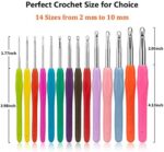 Luxebell Häkelhaken Set Bunte Ergonomische Soft Gummi Comfort Grip Häkeln Stricken Nadeln Kit Haushalt Werkzeug mit tragbaren Tasche – Bild 2