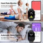 Smartwatch für Damen Herren, 1,85 Zoll Touchscreen Smart Watch mit Bluetooth Anrufe, IP68 Wasserdicht Fitnessuhr mit Herzfrequenzmonitor Schlafmonitor Schrittzähler, Sportuhr für iOS Android – Bild 4