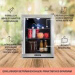 Klarstein Mini Kühlschrank mit Glastür, für Zimmer, Getränkekühlschrank Klein mit Verstellbaren Ablagen, Indoor/Outdoor Kühlschrank Leise – Bild 5