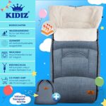 KIDIZ® Babyfusssack Winterfusssack Babyschale mit Reissverschluss Kuschelsack Babydecke Kinderwagen waschbar verschliessbarer Kopfteil – Bild 2