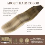 GOO GOO Tape in Extensions Echthaar, Walnussbraun bis Aschbraun und Bleichblond, Haarverlängerung Echthaar Tapes Echthaar Extensions – Bild 7
