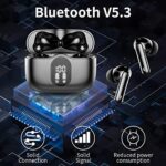 Bluetooth Kopfhörer, Kopfhörer Kabellos Bluetooth 5.3 Sport In Ear Kopfhörer mit 4 Mikrofon, 40 std Spielzeit, LED-Anzeige, ENC Lärmreduzierung, HiFi Stereo Ohrhörer für Arbeit und Studium – Bild 4