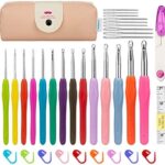 Luxebell Häkelhaken Set Bunte Ergonomische Soft Gummi Comfort Grip Häkeln Stricken Nadeln Kit Haushalt Werkzeug mit tragbaren Tasche