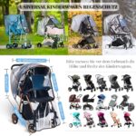bemece Regenschutz für Kinderwagen, Regenverdeck für buggy, Bequemes Zugangsfenster, Gute Luftzirkulation, Schadstofffrei – Bild 2