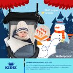 KIDIZ® Babyfusssack Winterfusssack Babyschale mit Reissverschluss Kuschelsack Babydecke Kinderwagen waschbar verschliessbarer Kopfteil – Bild 3