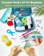 Anpro Häkelnadel Set – 100-teiliges Zubehör mit Tasche, Bunt, Einweg – Bild 3