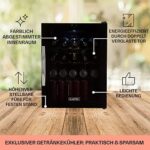 Klarstein Mini Kühlschrank mit Glastür, für Zimmer, Getränkekühlschrank Klein mit Verstellbaren Ablagen, mit Wellenform-Racks – Bild 5