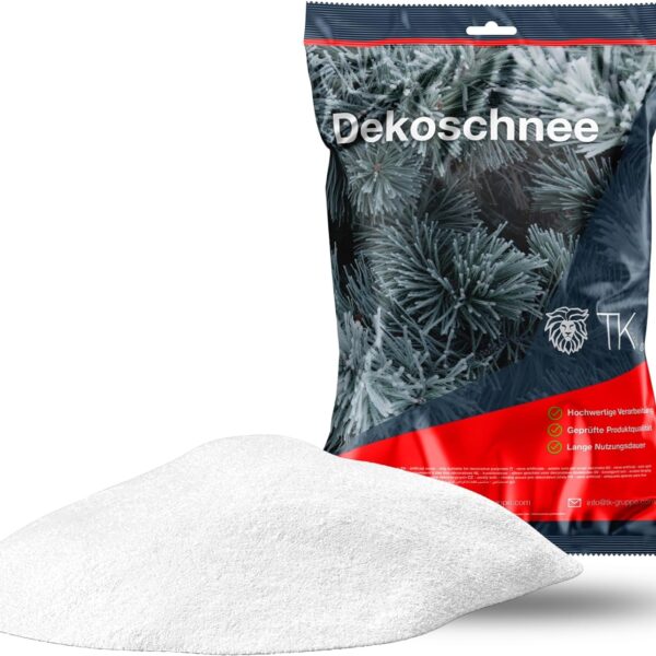 Kunstschnee täuschend echt & weich - glitzernder Streuschnee Dekoschnee als Deko Dekoration an Weihnachten