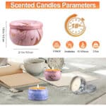 Duftkerzen Geschenke, 9 Stück Aromatherapie Kerzen Set für Frauen, Sojawachs Kerzenset, Tragbare Reisekerzen, Kleine Geschenkset für Muttertag,Weihnachten,Geburtstag, Valentinstag, Bad, Yoga – Bild 4