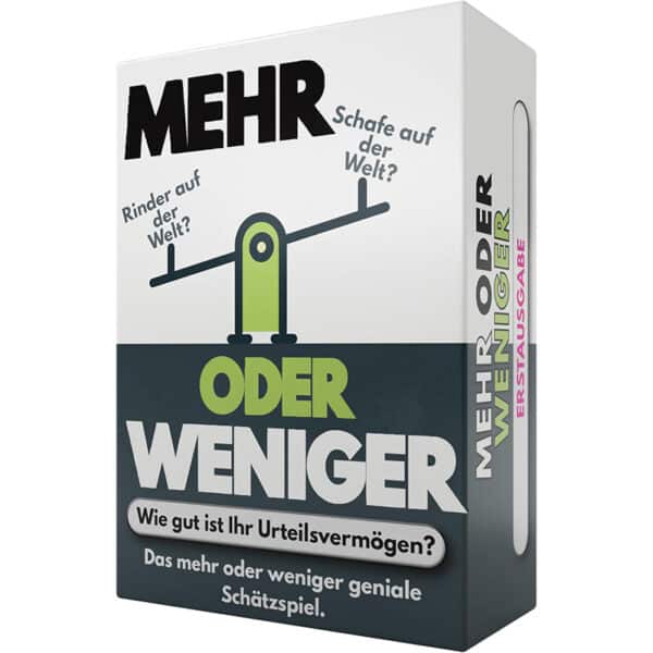 More or Less – Mehr oder Weniger Kartenspiel für Familie & Freunde